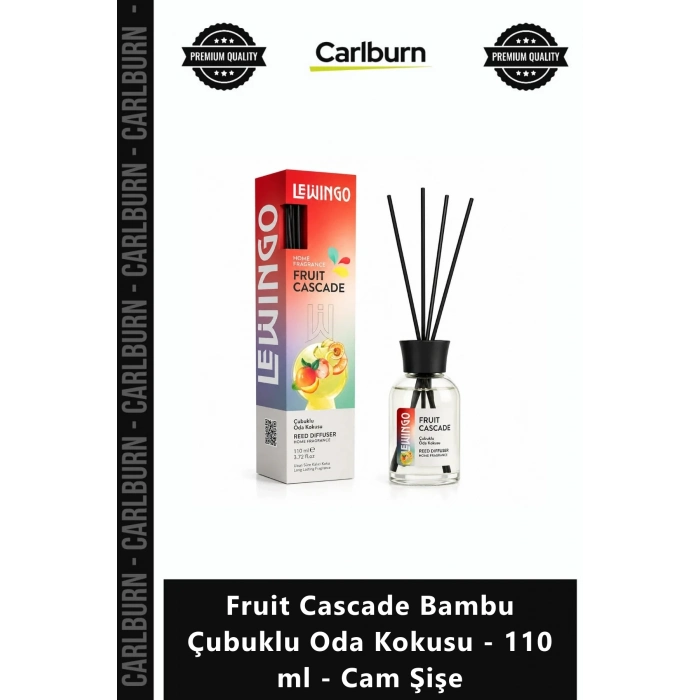 Özel Üretim Kalıcı Ferah Egzotik Fruit Cascade Bambu Çubuklu Oda Kokusu 110 ml Cam Şişe