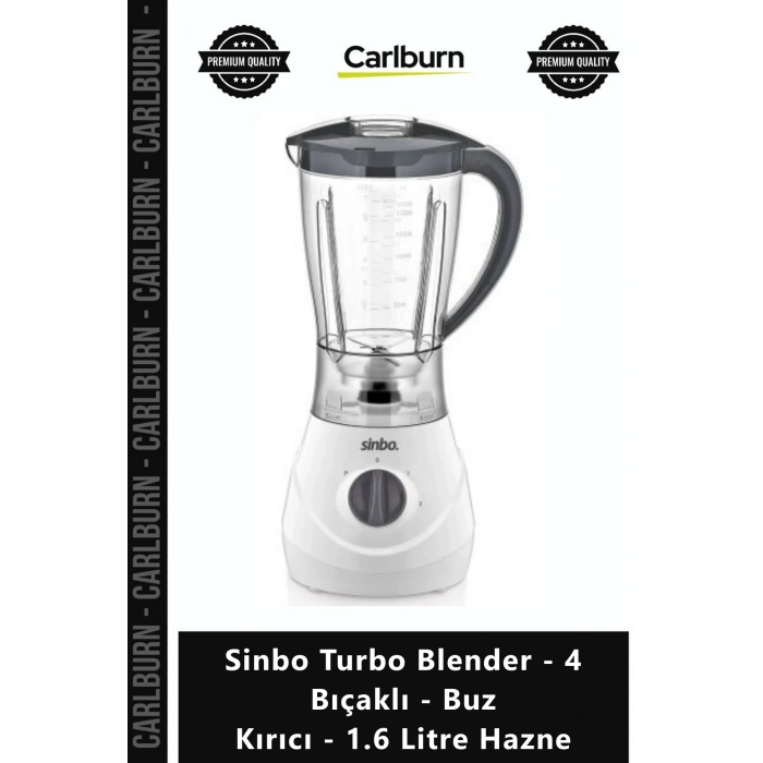 Özel Üretim 600W Smoothie Karıştırıcı Sinbo Turbo Blender 4 Bıçaklı Buz Kırıcı 16 Litre Hazne