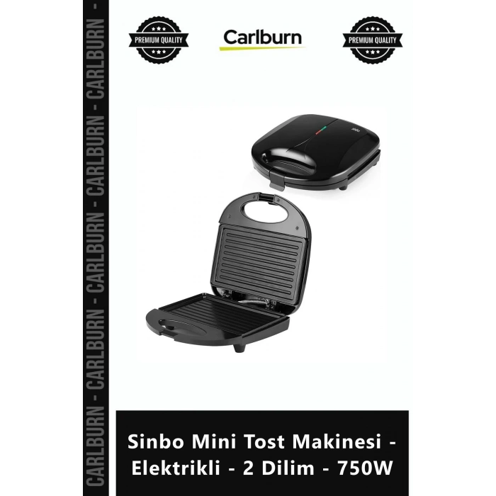 Özel Üretim Kompakt Yapışmaz Plaka Pratik Sinbo Mini Tost Makinesi Elektrikli 2 Dilim 750W