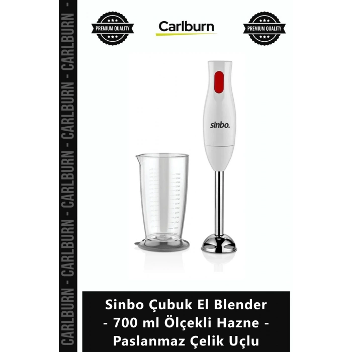 Özel Üretim Güçlü Mutfak Tipi Sinbo Çubuk El Blender 700 ml Ölçekli Hazne Paslanmaz Çelik Uçlu