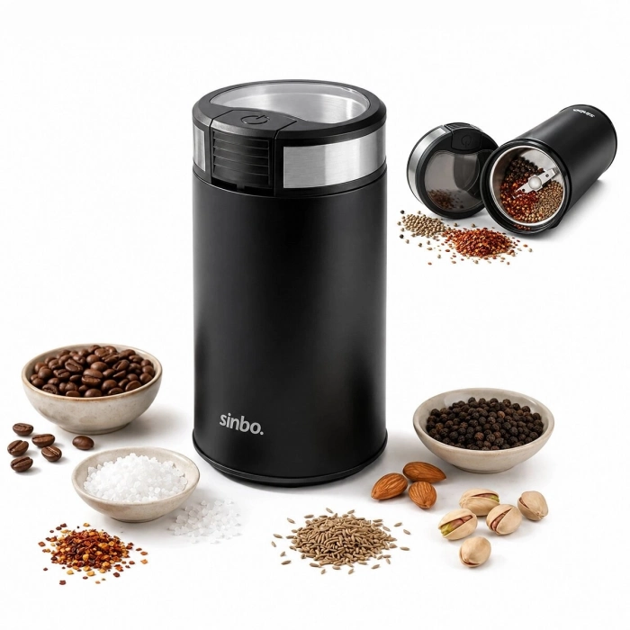 Özel Üretim Güçlü Mutfak Tipi Sinbo Kahve Baharat Öğütücü Makine 50 gr Çelik Hazne 2 Bıçaklı