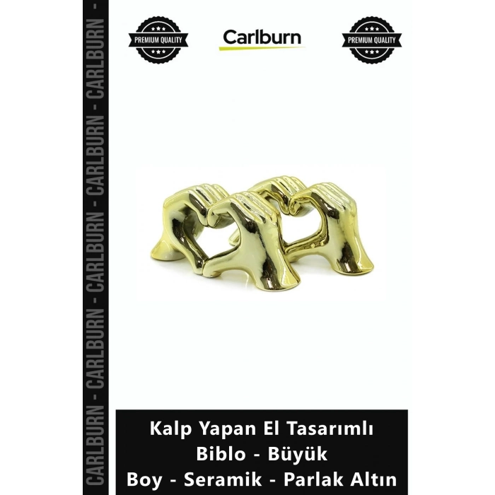 Özel Üretim Modern Estetik Gold Kalp Yapan El Tasarımlı Biblo Büyük Boy Seramik Parlak Altın