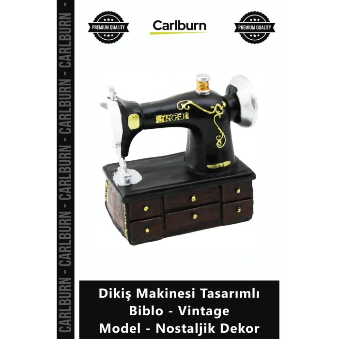 Özel Üretim Hediyelik Reçine Şık Dikiş Makinesi Tasarımlı Biblo Vintage Model Nostaljik Dekor