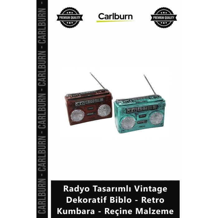Özel Üretim Nostaljik Ofis Radyo Tasarımlı Vintage Dekoratif Biblo Retro Kumbara Reçine Malzeme