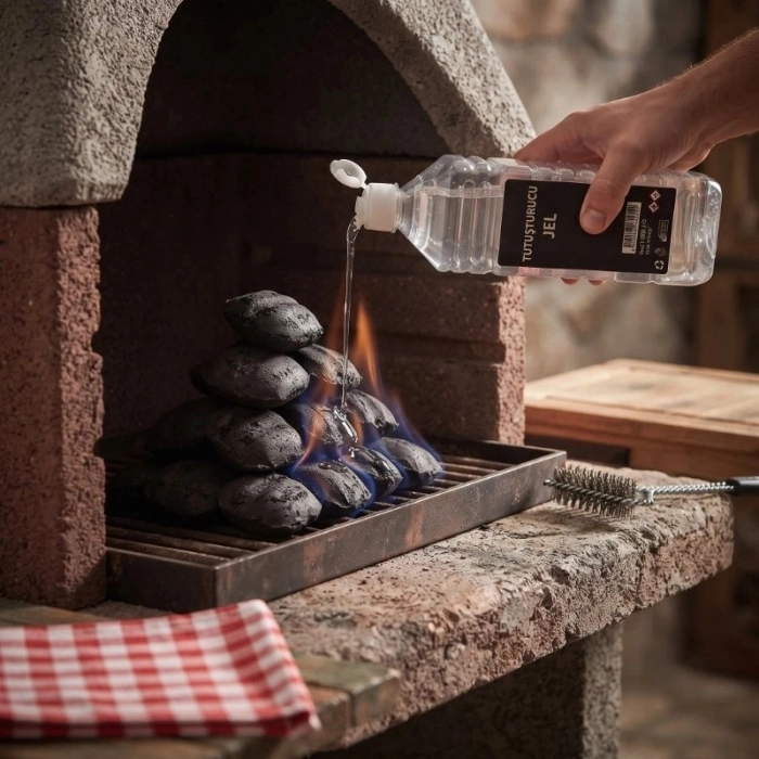 Özel Üretim Saf Temiz Çok Amaçlı Kokusuz Jel Yakıt Dumansız Şömine Barbekü Yakacağı 1 Litre