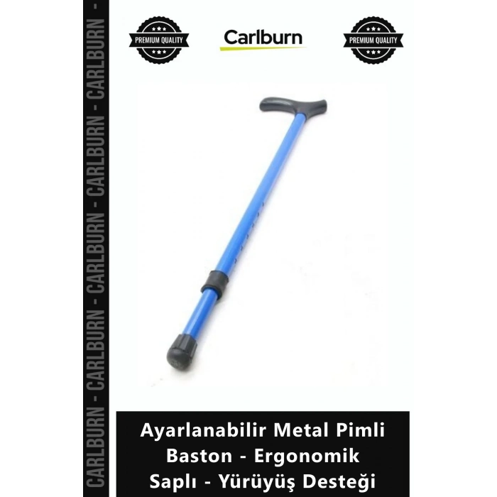 Özel Üretim Sağlam Mavi Medikal Ayarlanabilir Metal Pimli Baston Ergonomik Saplı Yürüyüş Desteği