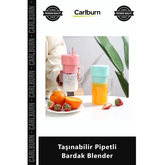 Özel Üretim USB Şarjlı 420ml Elektrikli Mini Meyve Sıkacağı Mikser Taşınabilir Pipetli Bardak Blende