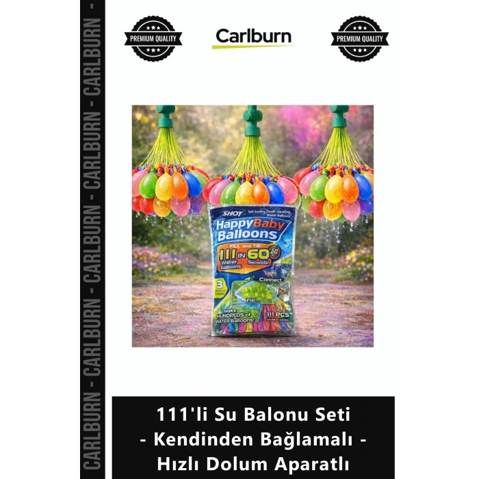 Özel Üretim Yaz Eğlence Oyuncağı 111li Su Balonu Seti Kendinden Bağlamalı Hızlı Dolum Aparatlı