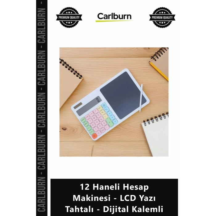Özel Üretim Masaüstü Ofis Tipi Modern 12 Haneli Hesap Makinesi LCD Yazı Tahtalı Dijital Kalemli