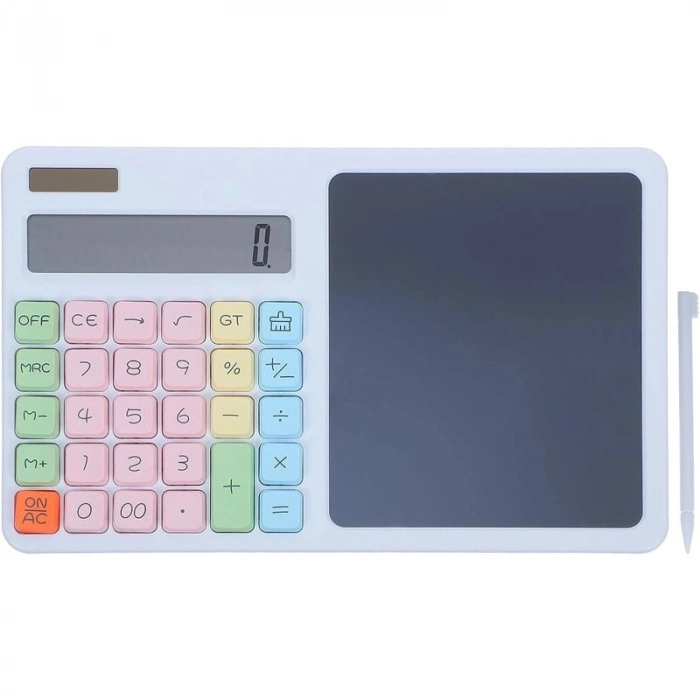 Özel Üretim Masaüstü Ofis Tipi Modern 12 Haneli Hesap Makinesi LCD Yazı Tahtalı Dijital Kalemli