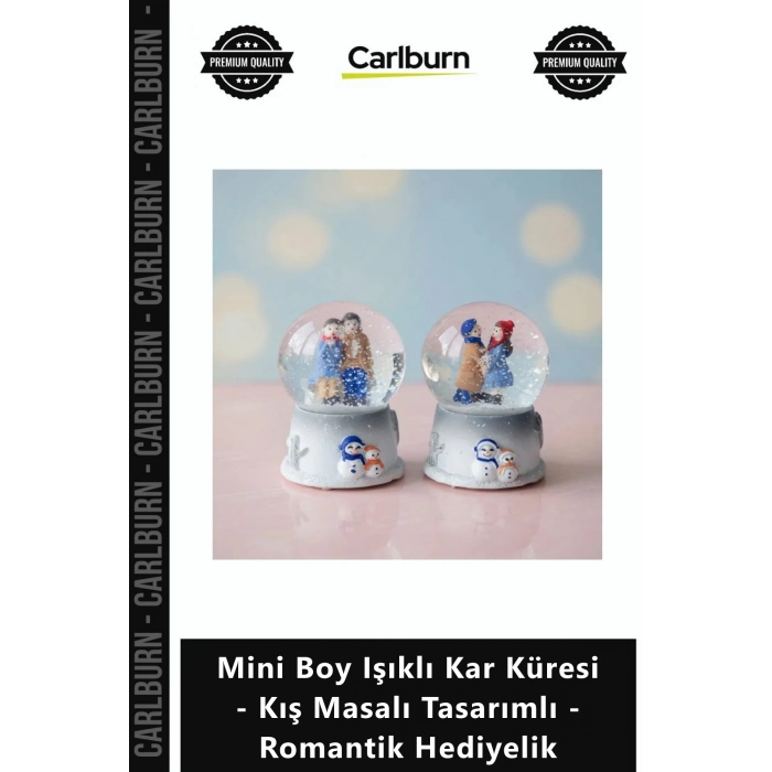 Özel Üretim Dekoratif Yılbaşı Mini Boy Işıklı Kar Küresi Kış Masalı Tasarımlı Romantik Hediyelik