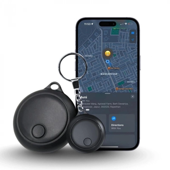 Özel Üretim Siyah Akıllı Anahtarlık Cüzdan Takibi iTag GPS Takip Cihazı Apple Bul Find My Uyumlu