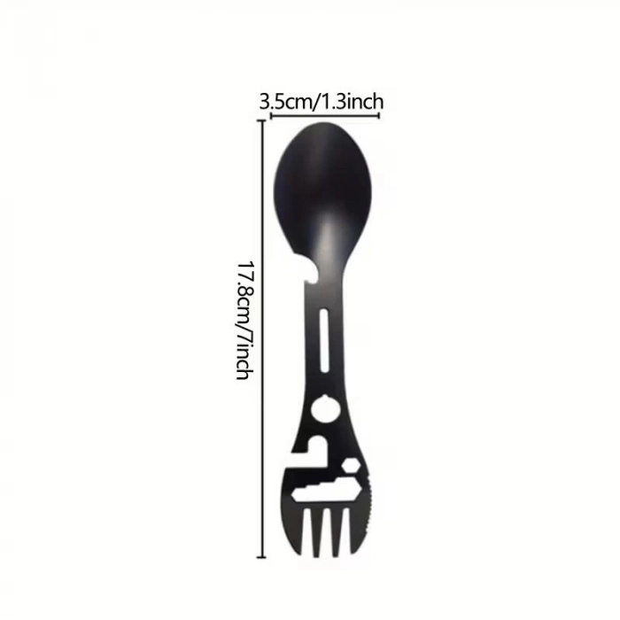 Özel Üretim Kamp Outdoor 2li Paket Taktiksel Spork Kaşık Çatal 5 Fonksiyonlu Paslanmaz Çelik