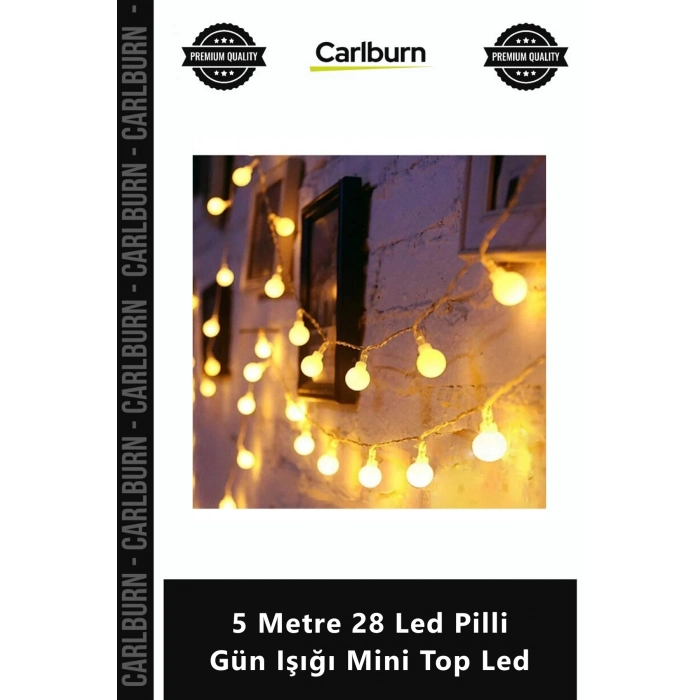 Özel Üretim Dekoratif Şık Ambiyans Aydınlatma Pilli Led 5 Metre 28 Led Pilli Gün Işığı Mini Top Led