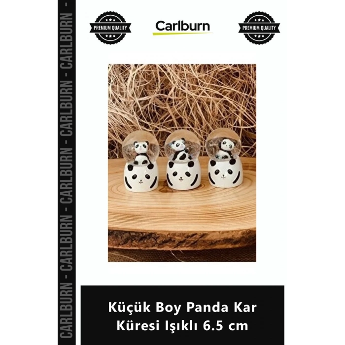 Özel Üretim Hediye Dekoratif Mini Masaüstü Tasarım Biblo Küçük Boy Panda Kar Küresi Işıklı 65 cm