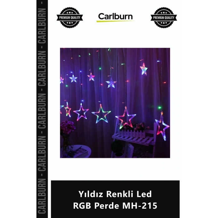 Özel Üretim Dekoratif Animasyonlu 25x1 Metre Eklenebilir 8 Modlu Yıldız Renkli Led RGB Perde MH215