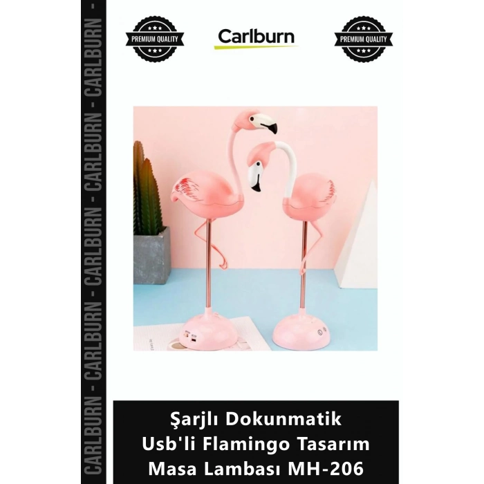 Özel Üretim Dekoratif Led Esnek Okuma Şarjlı Dokunmatik Usbli Flamingo Tasarım Masa Lambası MH206