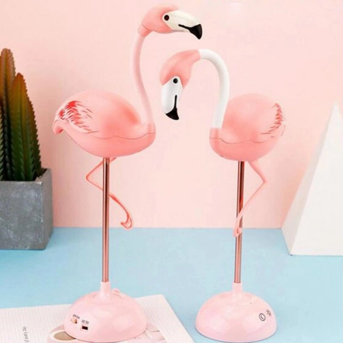 Özel Üretim Dekoratif Led Esnek Okuma Şarjlı Dokunmatik Usbli Flamingo Tasarım Masa Lambası MH206