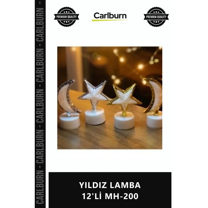 Özel Üretim Dekoratif Mini Ay Yıldız Pilli Aydınlatma Seti Şık Kaliteli YILDIZ LAMBA 12Lİ MH200