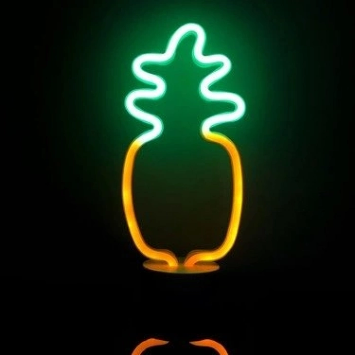 Özel Üretim Dekoratif Modern Şık Aydınlatma Neon Işıklı Ananas Masa Gece Lambası Pil+Usb MZ6200261