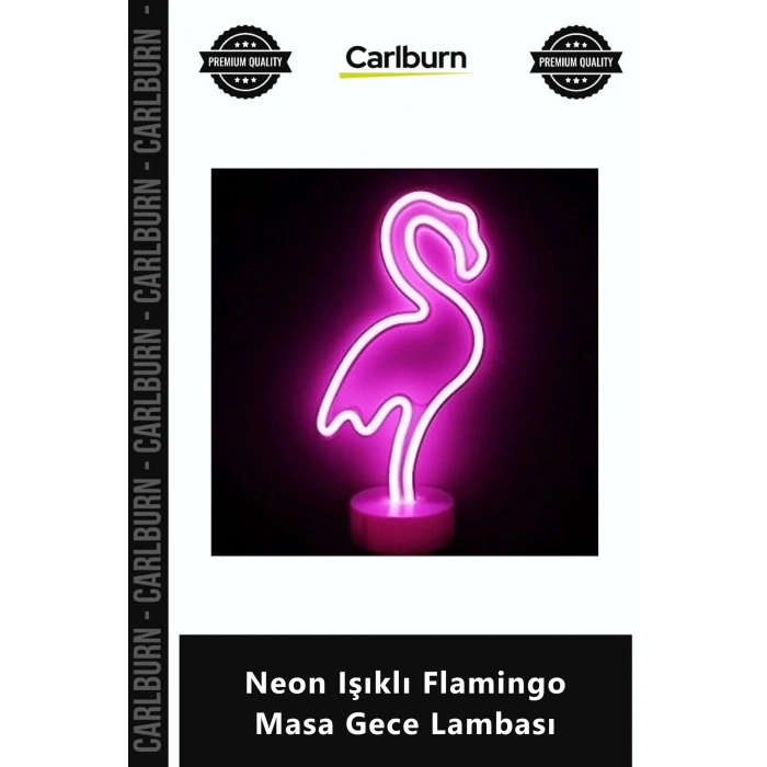 Özel Üretim Pembe Dekoratif Pilli Modern Şık Estetik Ev Dekorasyonu Neon Işıklı Flamingo Masa Gece L