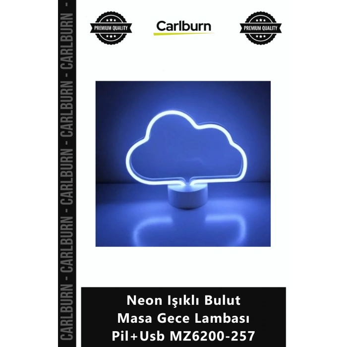 Özel Üretim Dekoratif Modern Mavi Hediyelik Neon Işıklı Bulut Masa Gece Lambası Pil+Usb MZ6200257