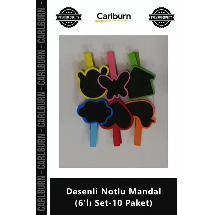 Özel Üretim Ahşap Dekoratif Hediyelik Notluk Etiketlik Desenli Notlu Mandal 6lı Set10 Paket