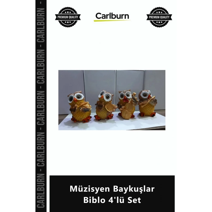 Özel Üretim Dekoratif Hediyelik Polyester Figür Sanatsal Tasarım Orkestra Müzisyen Baykuşlar Biblo 4