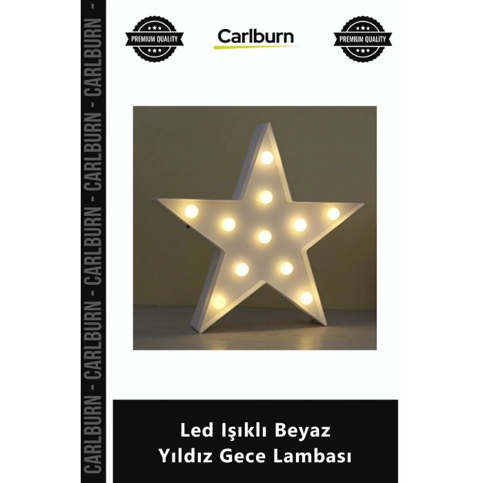 Özel Üretim Dekoratif Gün Işığı Pilli Duvar Masa Üstü Modern Şık Led Işıklı Beyaz Yıldız Gece Lambas