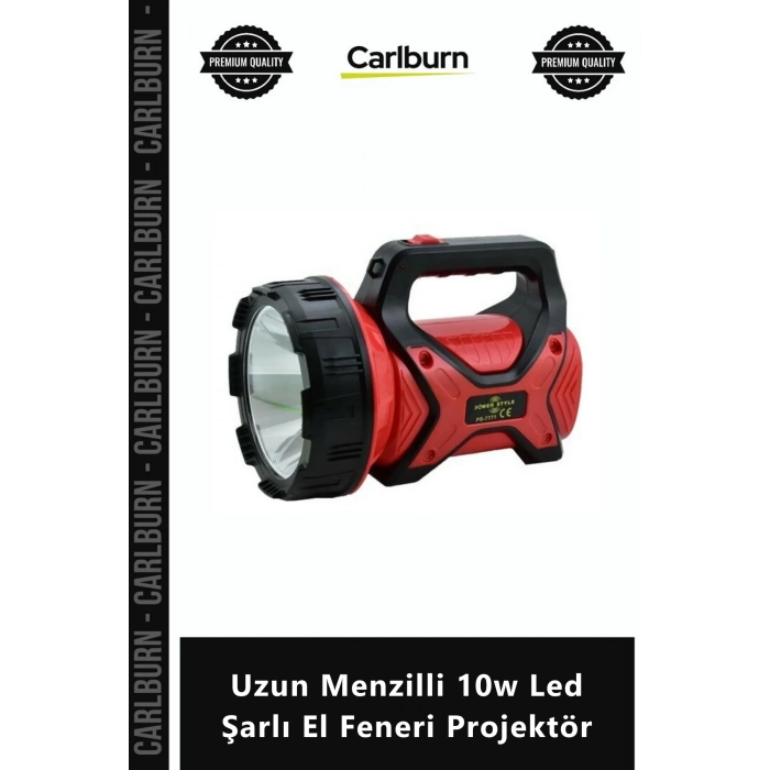 Özel Üretim 8000 mAh Şarjlı Güçlü Spot Işıldak Kamp Uzun Menzilli 10w Led Şarlı El Feneri Projektör