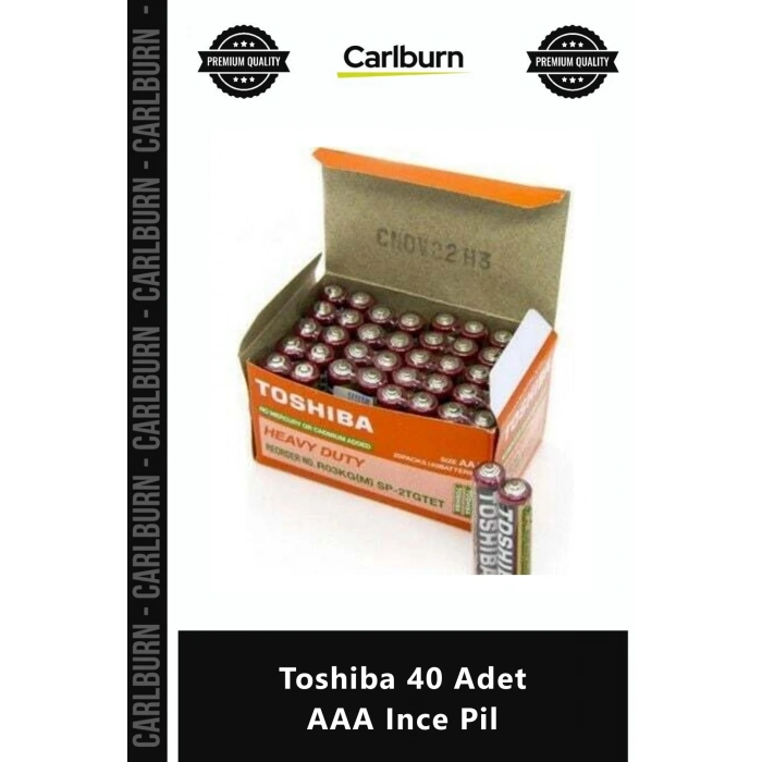 Özel Üretim Yüksek Performanslı Uzun Ömürlü Kaliteli Alkalin Ekonomik Paket Toshiba 40 Adet AAA Ince