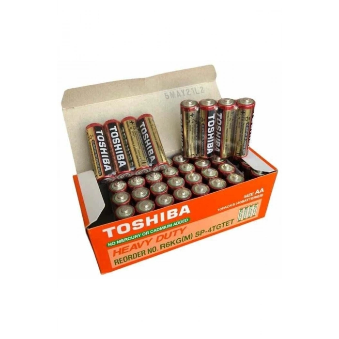 Özel Üretim Alkali Uzun Ömürlü Ekonomik Paket Enerji Dayanıklı Güç Toshiba 40 Adet AA Kalem Pil