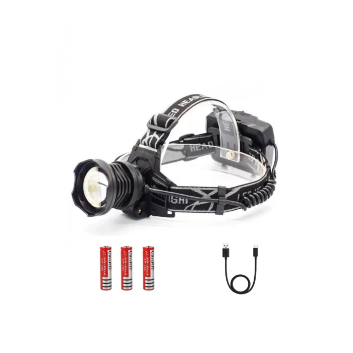 Özel Üretim Zoomlu Ps8090 10000 Lümen Xhp90 Led Şarj Edilebilir Güçlü Profesyonel Kafa Lambası