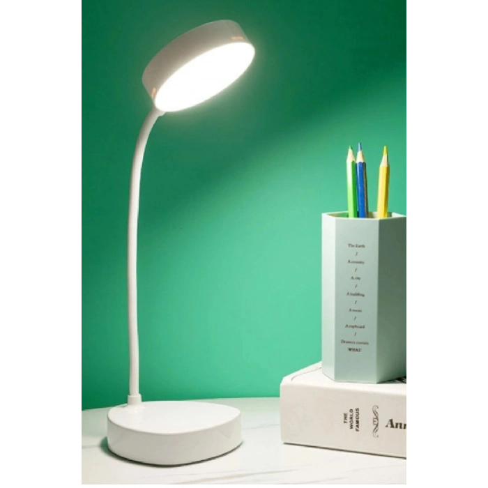 Özel Üretim 3 Renk PS1931 Şarjlı Dokunmatik 20 Led Çalışma Okuma Işığı Flexible Masa Lambası Beyaz