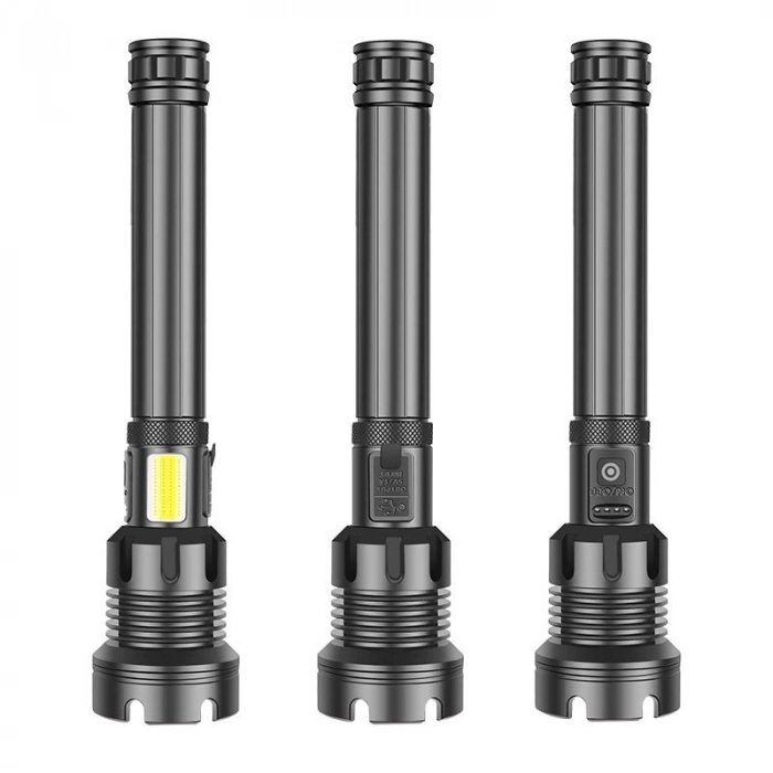 Özel Üretim PS1690 Xhp90 LED 10000 Lümen Zoomlu USB Şarj Edilebilir Profesyonel Avcı Bekçi Feneri