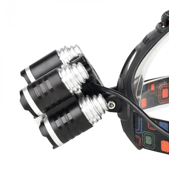 Özel Üretim PeakStar T6 Cree5 Güçlü Avcı PS050 Şarjlı Profesyonel 5 Led 2000 Lümen Kafa Lambası