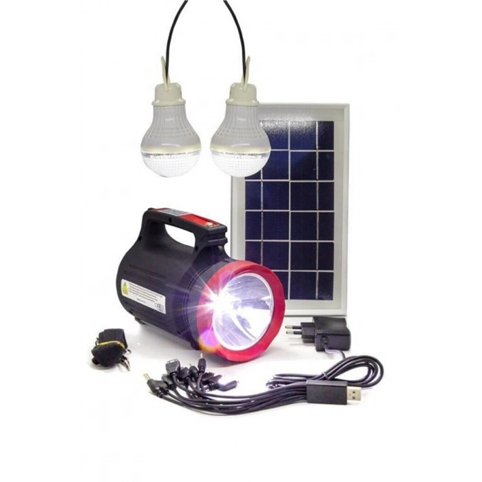 Özel Üretim Şarjlı Projektörlü Panel Takımı Powerdex Pd6400 Güneş Enerjili Solar Aydınlatma Sistemi