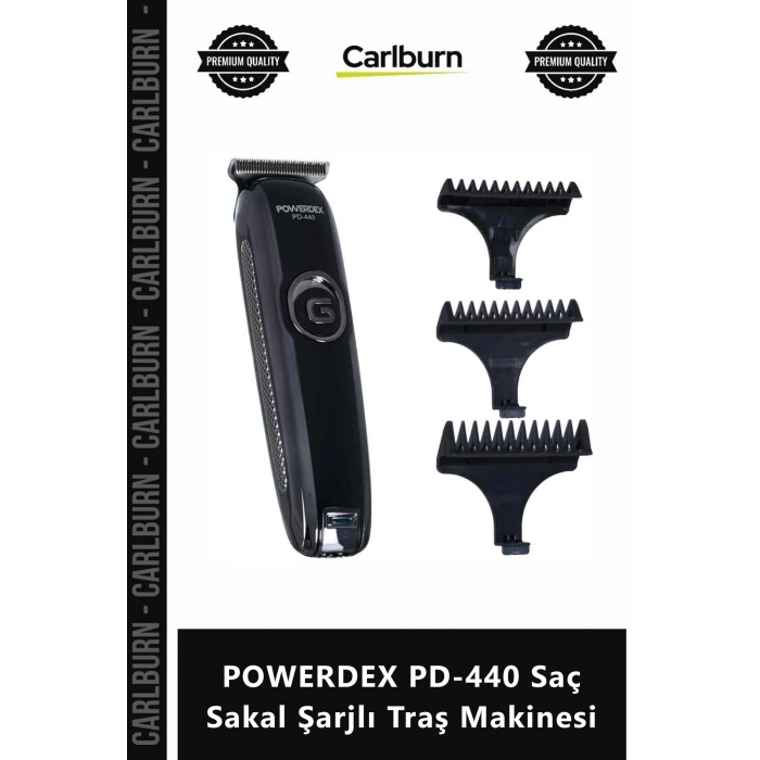 Özel Üretim Profesyonel Kesim Çelik Bıçak Dayanıklı POWERDEX PD440 Saç Sakal Şarjlı Traş Makinesi