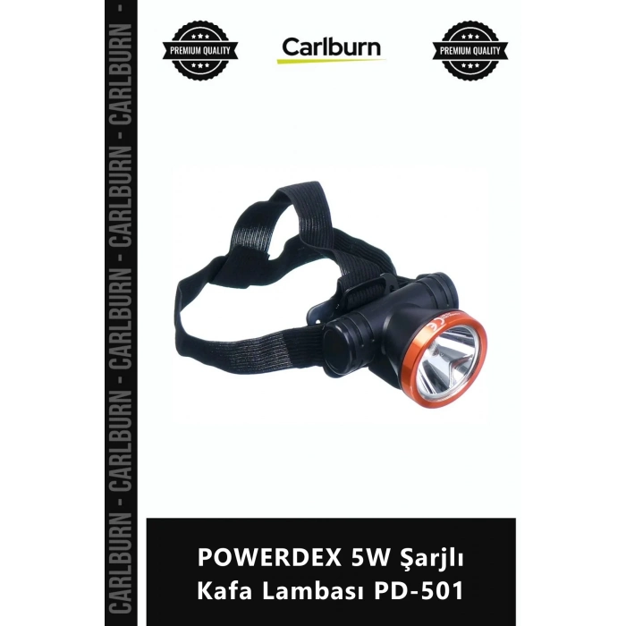 Özel Üretim Ledli Kamp Avcı Madenci Şarjlı Güçlü Kafa Feneri POWERDEX 5W Şarjlı Kafa Lambası PD501