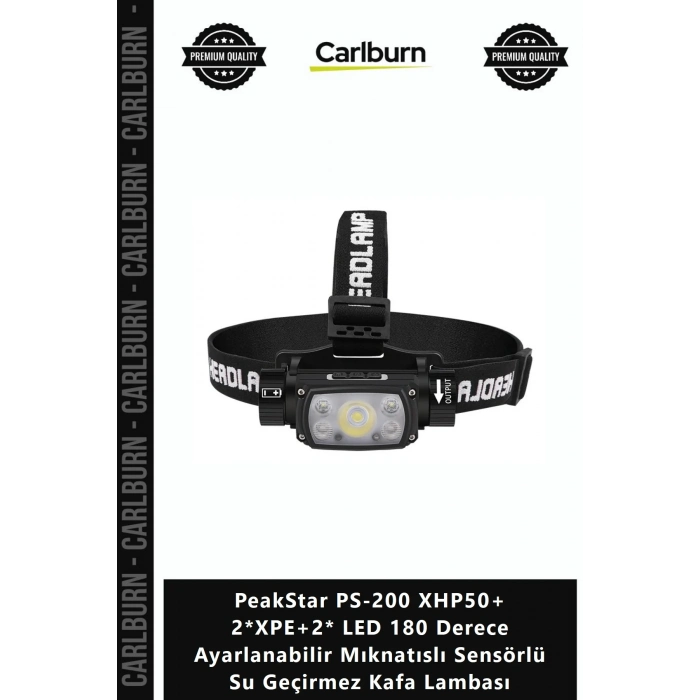 Özel Üretim PeakStar PS200 XHP50+ 2XPE+2 LED 180 Derece Ayarlanabilir Mıknatıslı Sensörlü Su Geçirme