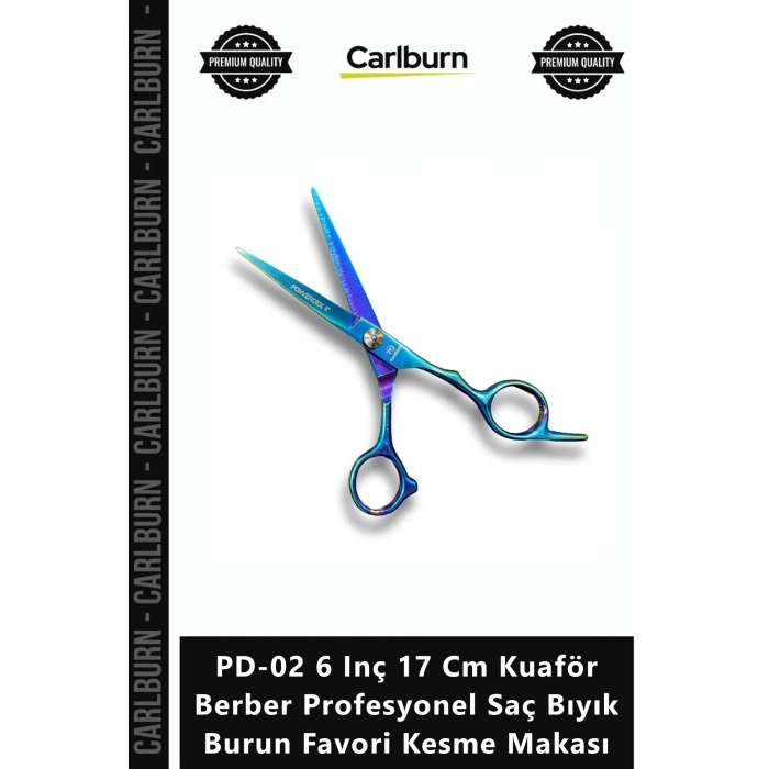 Özel Üretim Çelik PD02 6 Inç 17 Cm Kuaför Berber Profesyonel Saç Bıyık Burun Favori Kesme Makası