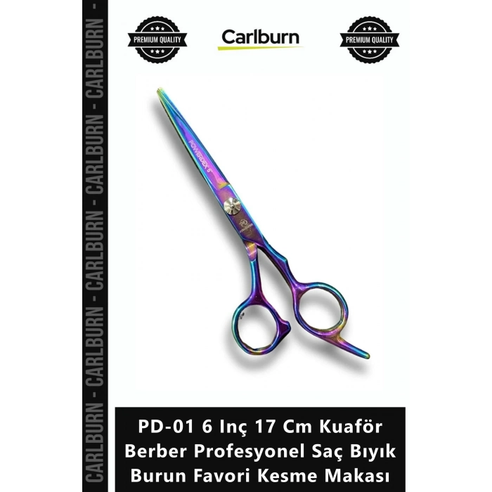 Özel Üretim Çelik PD01 6 Inç 17 Cm Kuaför Berber Profesyonel Saç Bıyık Burun Favori Kesme Makası