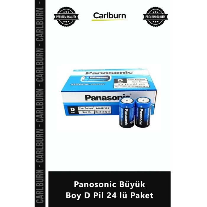 Özel Üretim R20 15V Ekonomik Karbon Çinko Fener Radyo Uyumlu Panosonic Büyük Boy D Pil 24 lü Paket