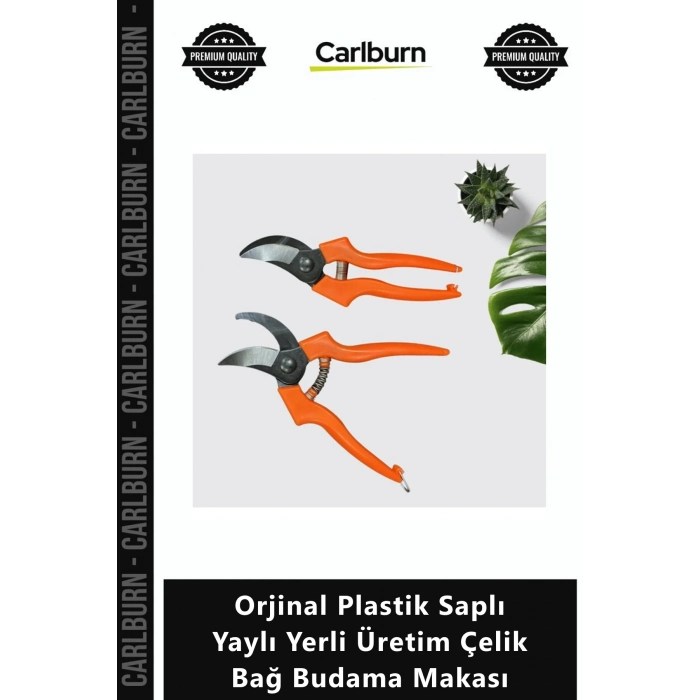 Özel Üretim SCRU 3260 Keskin Hafif Orjinal Plastik Saplı Yaylı Yerli Üretim Çelik Bağ Budama Makası