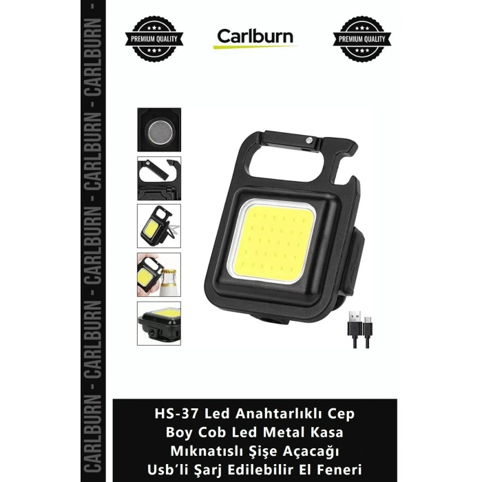 Özel Üretim HS37 Led Anahtarlıklı Cep Boy Cob Led Metal Kasa Mıknatıslı Şişe Açacağı Usb’li Şarj Edi