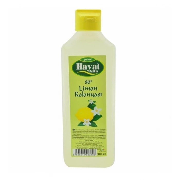 Özel Üretim Kaliteli Ferahlatıcı Hijyenik Geleneksel Esanslı Hayat Limon Kolonyası 900 Ml 80 Derece