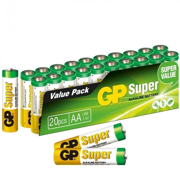 Özel Üretim Uzun Ömürlü Dayanıklı Seri GP 24A2VS20 Super Alkalin AAALR03 20li İnce Kalem Pil