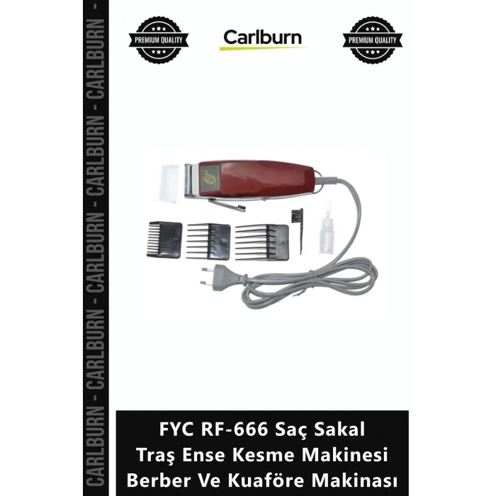 Özel Üretim Hassas Şarjlı FYC RF666 Saç Sakal Traş Ense Kesme Makinesi Berber Kuaföre Makinası