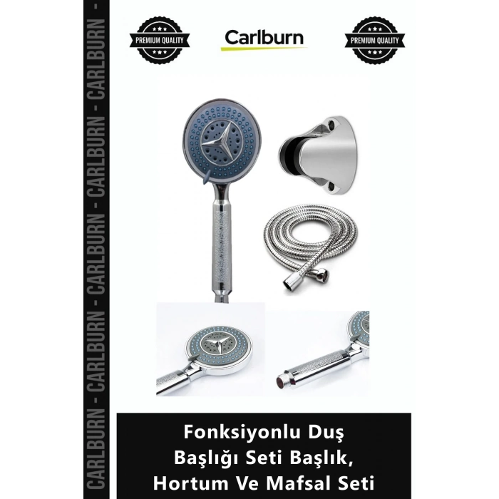 Özel Üretim Tasarruflu Arıtmalı Banyo Fonksiyonlu Duş Başlığı Seti Başlık Hortum Mafsal Seti