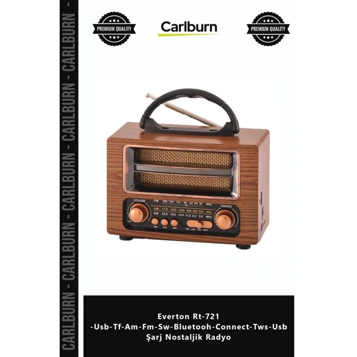 Özel Üretim Solar Everton Rt721 UsbTfAmFmSwBluetoohConnectTwsUsb Şarj Nostaljik Radyo